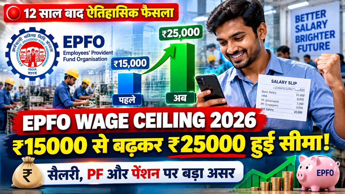 EPFO Wage Ceiling ₹25000 MP