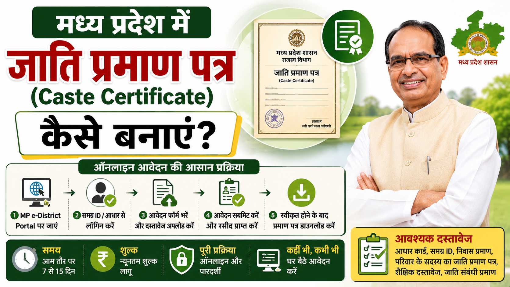 MP Caste Certificate Online Application Process 2026